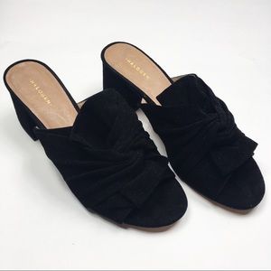 Halogen twist knot block heel slide open toe mule